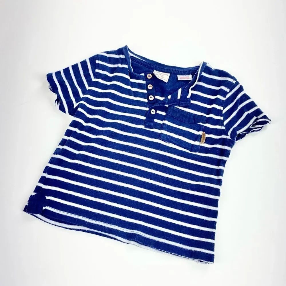 Zara boys striped button down tee 2/3